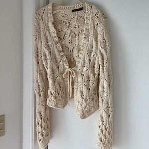 crocheted cardigan